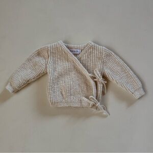 Belle & Sun Knit Kimono Cardigan — Oat / 0-3M